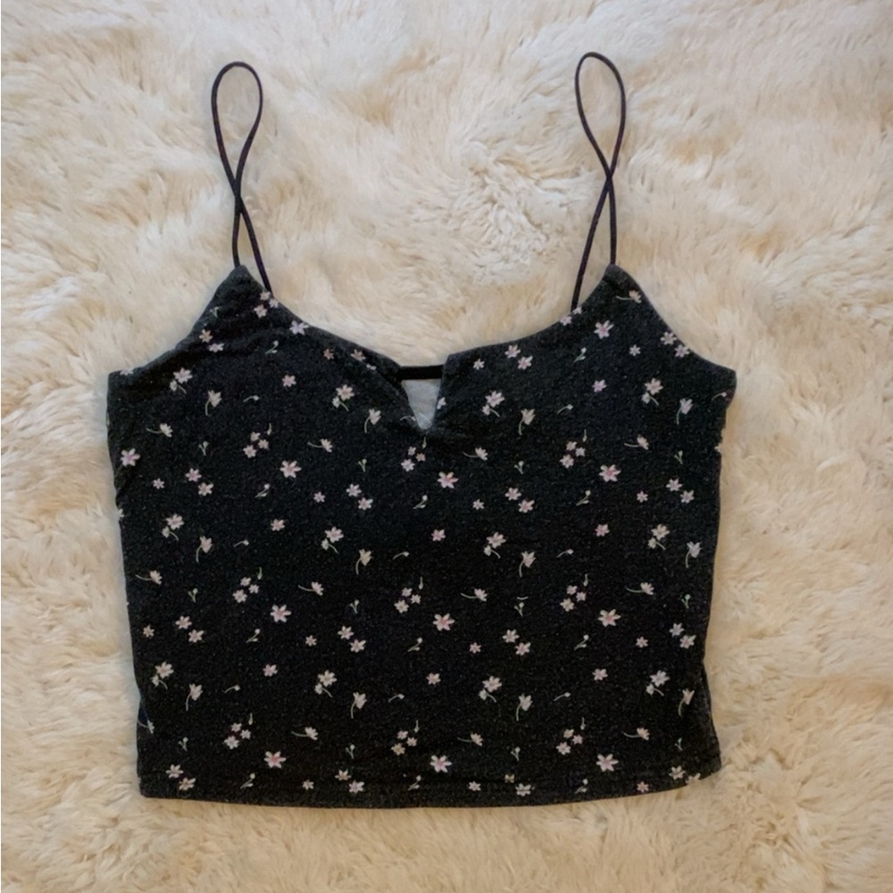 Pacsun floral crop tank top